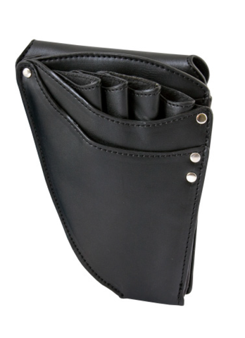BLACK LEATHER SCISSOR HOLSTER - First Lady Wigs